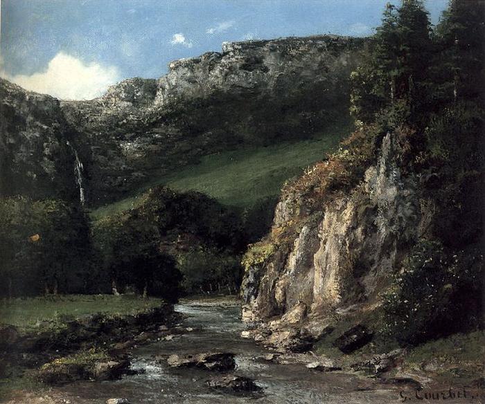 Gustave Courbet Stream in the Jura Mountains France oil painting art